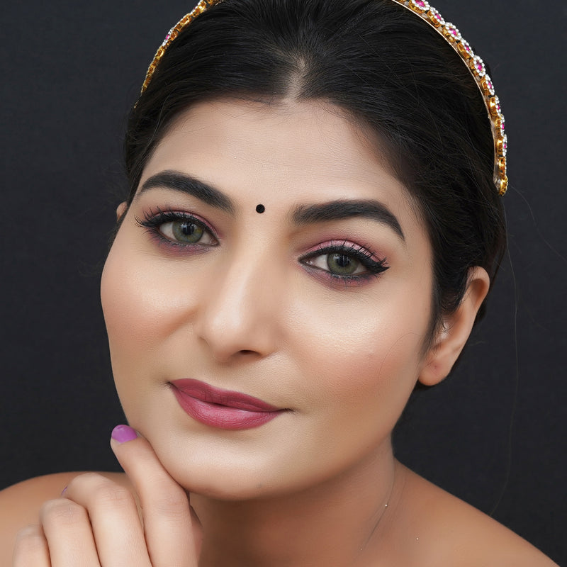 Gold Plated Brass Hairband/Mathapatti Hair Band  (Red)