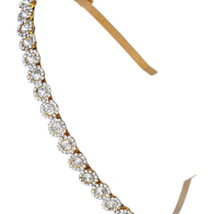 Gold Plated Brass Sunflower Style Hairband/mathapatti Hair Band  (White)