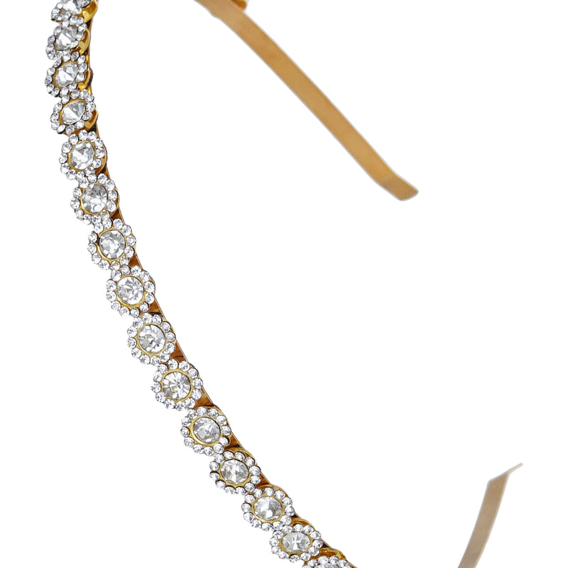 Gold Plated Brass Sunflower Style Hairband/mathapatti Hair Band  (White)