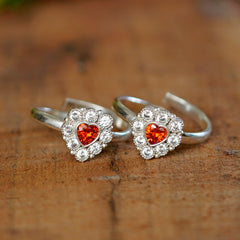 Bichiya Diamond Silver Plated Toe Ring Set