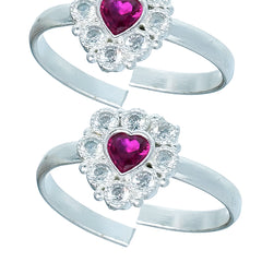 Bichiya Diamond Silver Plated Toe Ring Set