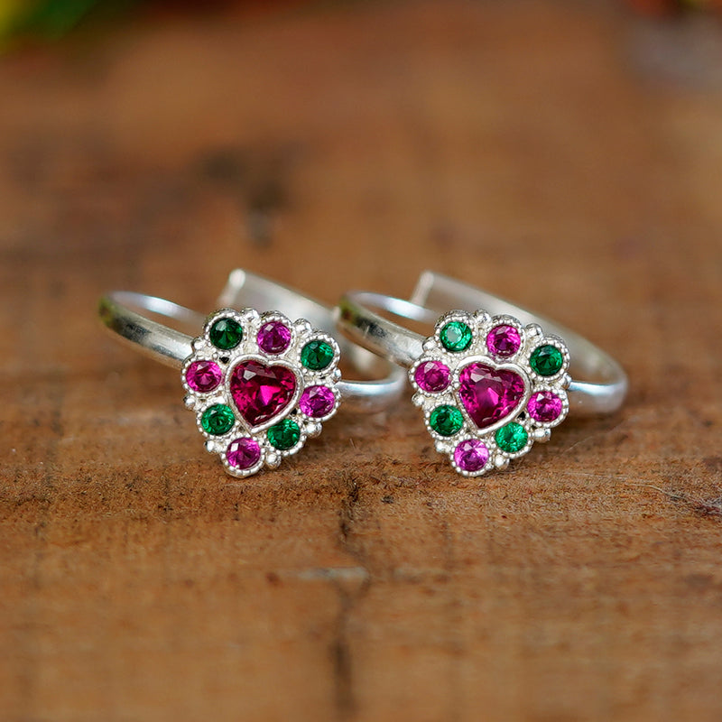 Bichiya Diamond Silver Plated Toe Ring Set