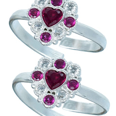 Bichiya Diamond Silver Plated Toe Ring Set