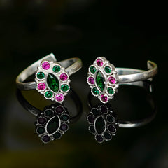 Bichiya Diamond Silver Plated Toe Ring Set