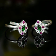 Bichiya Diamond Silver Plated Toe Ring Set