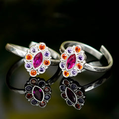 Bichiya Diamond Silver Plated Toe Ring Set