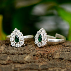 Bichiya Diamond Silver Plated Toe Ring Set