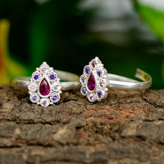 Bichiya Diamond Silver Plated Toe Ring Set