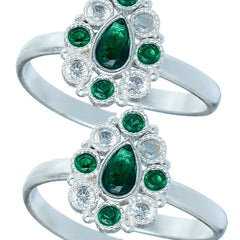 Bichiya Diamond Silver Plated Toe Ring Set