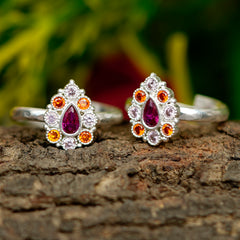 Bichiya Diamond Silver Plated Toe Ring Set