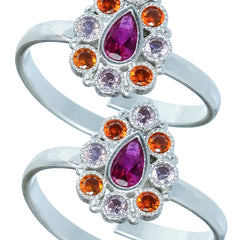 Bichiya Diamond Silver Plated Toe Ring Set