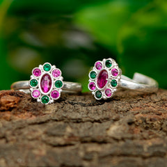 Bichiya Diamond Silver Plated Toe Ring Set