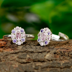 Bichiya Diamond Silver Plated Toe Ring Set