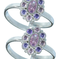 Bichiya Diamond Silver Plated Toe Ring Set