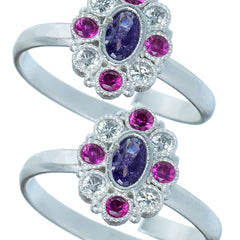 Bichiya Diamond Silver Plated Toe Ring Set