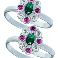 Bichiya Diamond Silver Plated Toe Ring Set