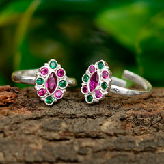 Bichiya Diamond Silver Plated Toe Ring Set