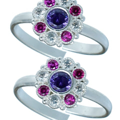 Bichiya Diamond Silver Plated Toe Ring Set