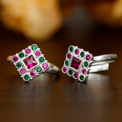 Bichiya Diamond Silver Plated Toe Ring Set