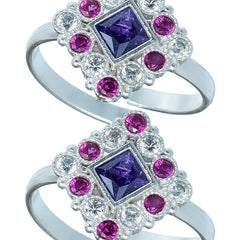 Bichiya Diamond Silver Plated Toe Ring Set