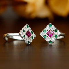 Bichiya Diamond Silver Plated Toe Ring Set