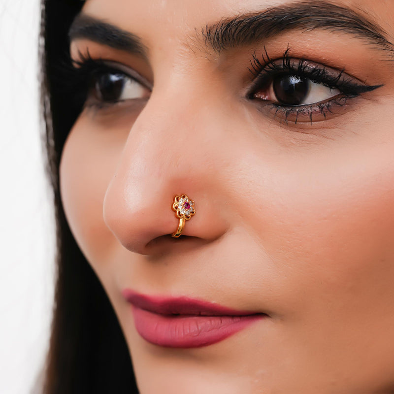 Crystal Gold-plated Plated Alloy Nose Ring