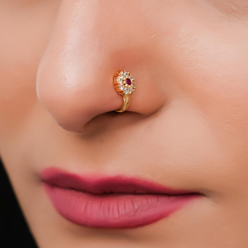 Crystal Gold-plated Plated Alloy Nose Ring