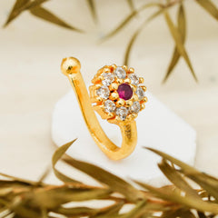 Crystal Gold-plated Plated Alloy Nose Ring