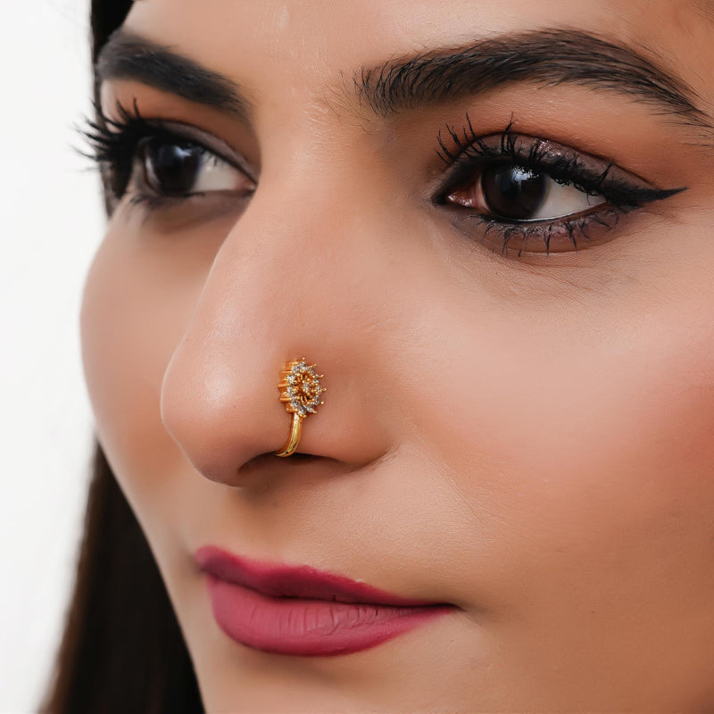 Crystal Gold-plated Plated Alloy Nose Ring
