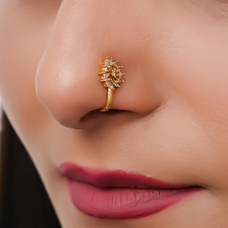 Crystal Gold-plated Plated Alloy Nose Ring