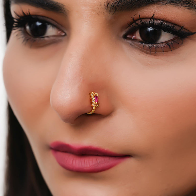 Crystal Gold-plated Plated Alloy Nose Ring