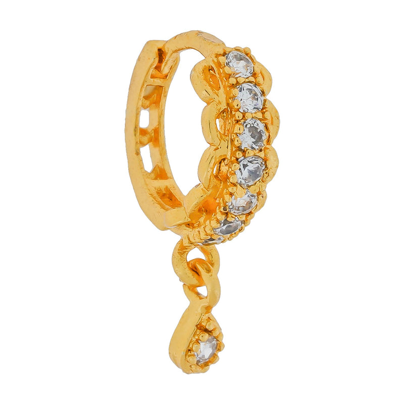 Beautiful Gold Plated Ad Piercing Bali Round Nosepin