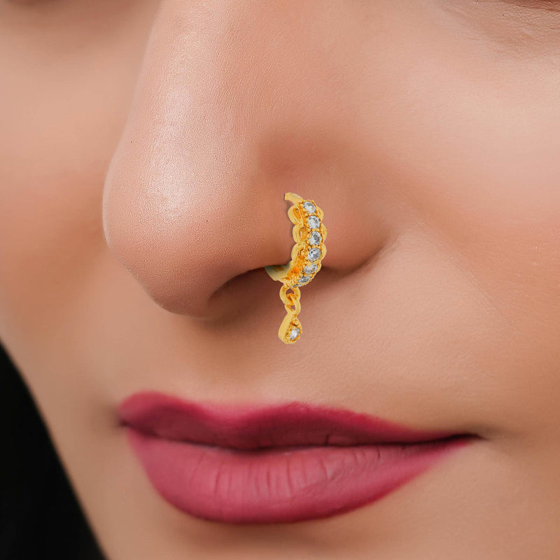 Beautiful Gold Plated Ad Piercing Bali Round Nosepin