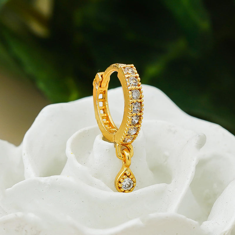 Beautiful Gold Plated Ad Piercing Bali Round Nosepin