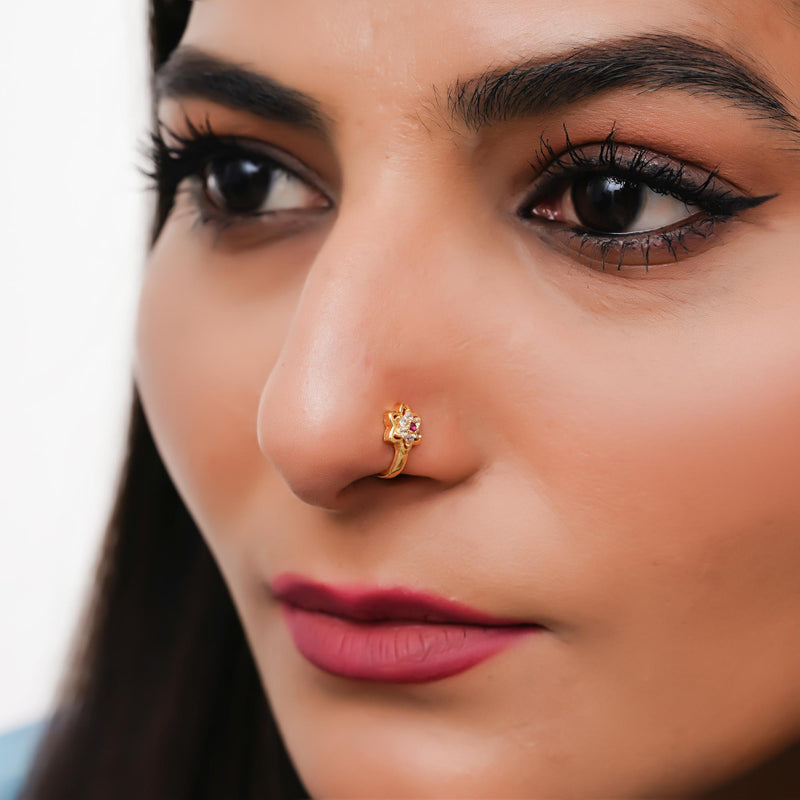 Crystal Gold-plated Plated Alloy Nose Ring