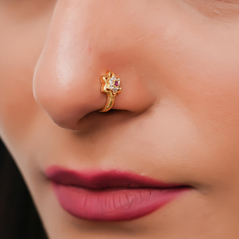 Crystal Gold-plated Plated Alloy Nose Ring