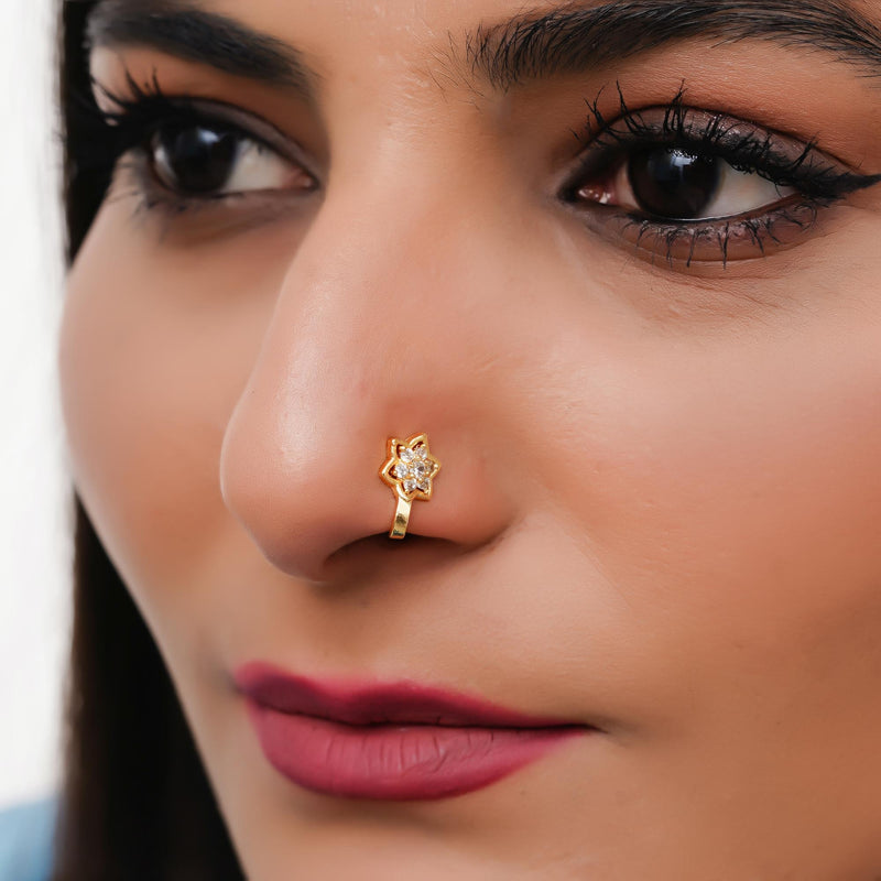 Crystal Gold-plated Plated Alloy Nose Ring