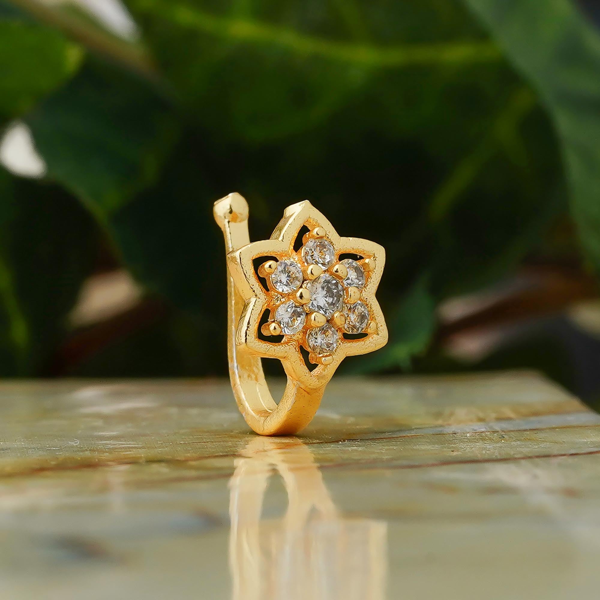 Crystal Gold-plated Plated Alloy Nose Ring