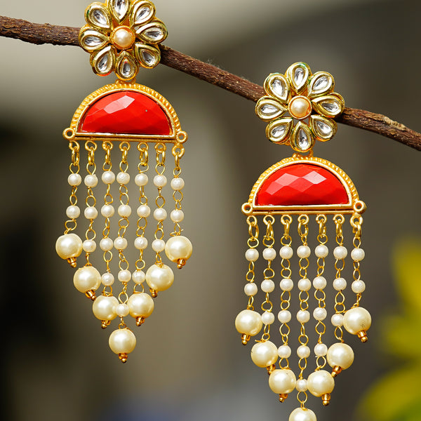 Gold-Toned Contemporary Chandbalis Earrings
