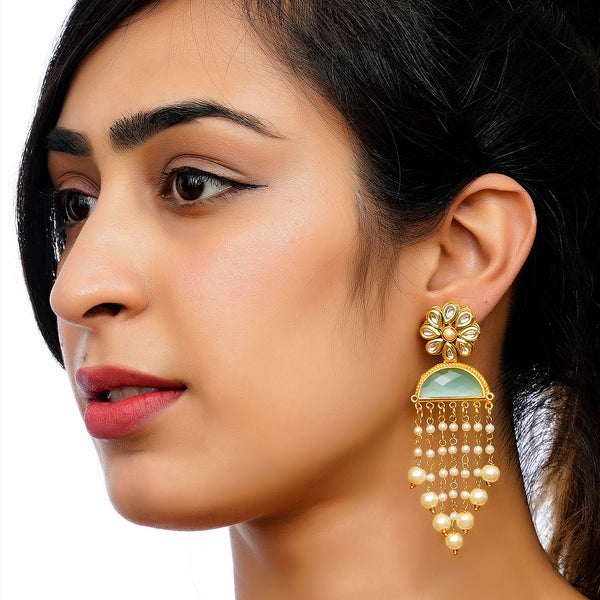 Gold-Toned Contemporary Chandbalis Earrings