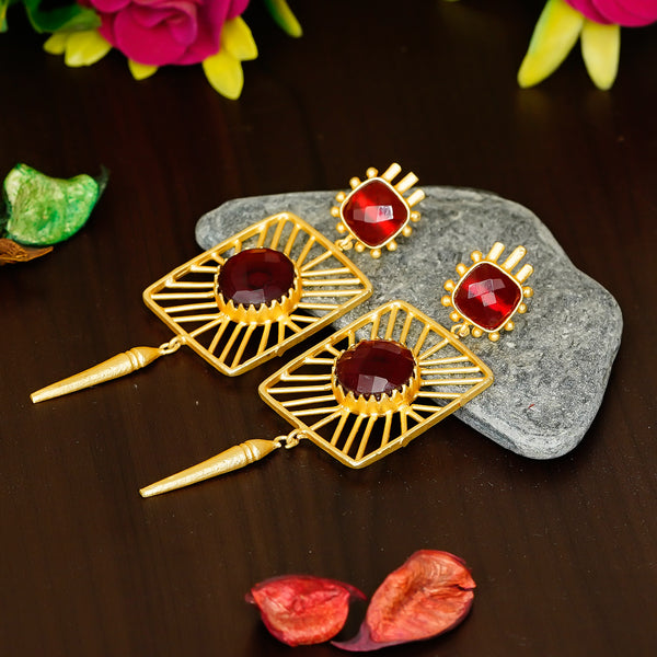 Maroon Danglers Earrings