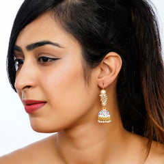 Pearl Brass Plug Earring