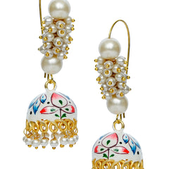 Pearl Brass Plug Earring