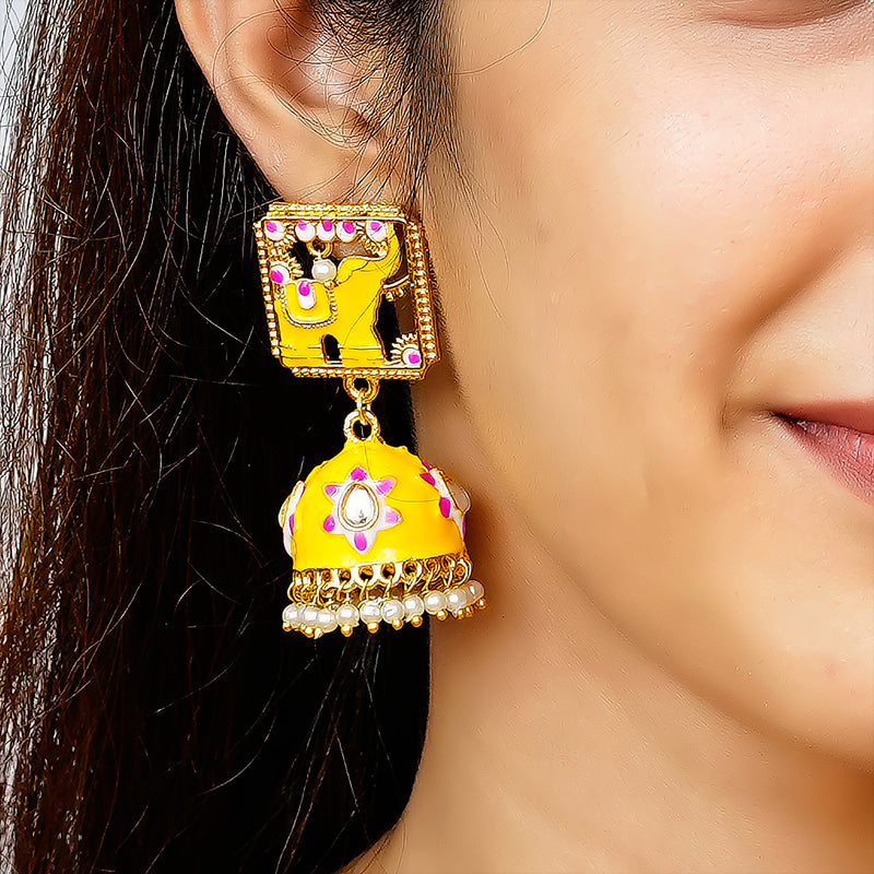 Traditional South Indian Temple Brass Earrings