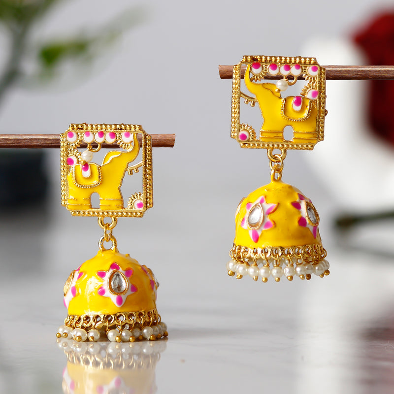 Traditional South Indian Temple Brass Earrings