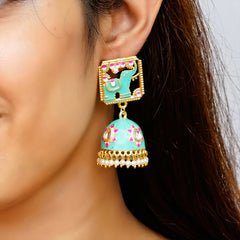 Traditional South Indian Temple Brass Earrings