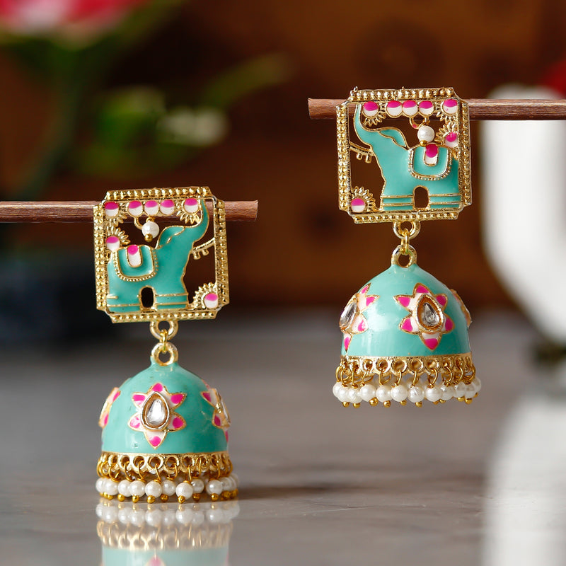 Traditional South Indian Temple Brass Earrings