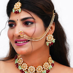 Brass Gold-Plated Multicolor Jewellery Set