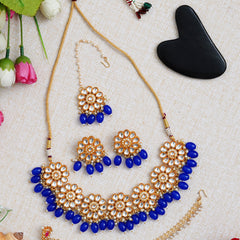 Brass Gold-plated Blue Jewellery Set