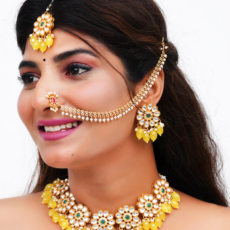 Brass Gold-plated Yellow Jewellery Set